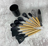 Кухонные принадлежности 12 предметов чёрного цвета Набор кухонных принадлежностей Кухонные наборы кухни gof