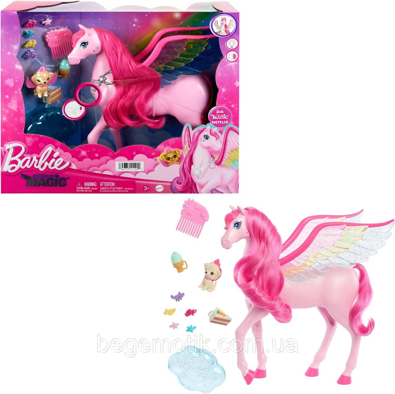 Ігровий набір Барбі Чарівний Пегас Barbie A Touch of Magic Pegasus, Pink Pegasus with Pink Hair