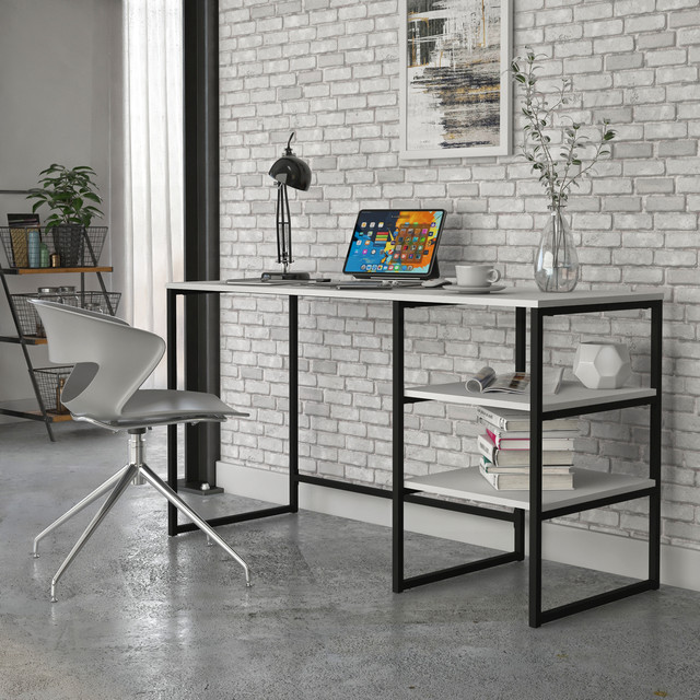 Стол письменный Frigate Loft белый, стильный офисный и домашний стол