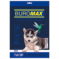 Набор цветной бумаги "Buromax" DARK+NEON 2721050-99, 10 цветов, 50 листов