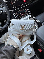 Жіноча сумка Louis Vuitton Wave White Крос боді чорна 2 відділення з ланцюжком і гаманцем LV, фото 4