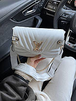 Жіноча сумка Louis Vuitton Wave White Крос боді чорна 2 відділення з ланцюжком і гаманцем LV, фото 5