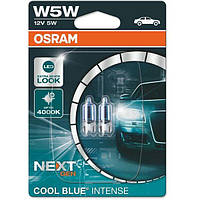 Лампа Osram накаливания 12V W5W 5W W2,1x9.5D Cool Blue Intense Next Gen (2шт) (OS_2825_CBN-02B)