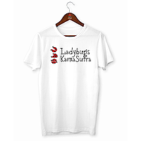 Футболка біла з оригінальним принтом "Ladybugs Kama Sutra. Сонечка Кама Сутра" Push IT. Футболки 18+