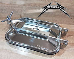 Люк нержавіючий прямокутний для ємностей 425х335х65 AISI 304