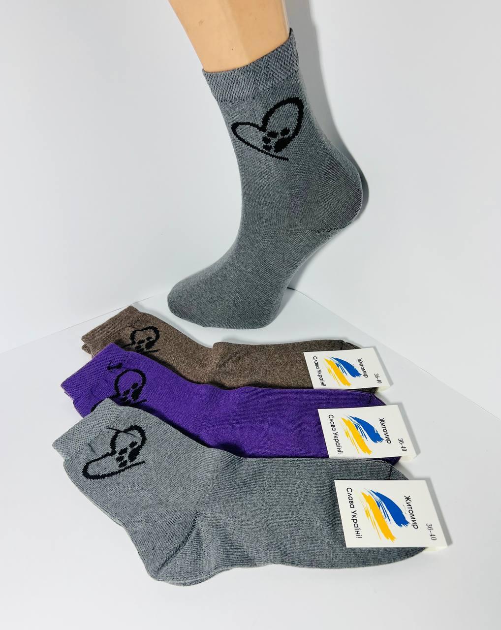 Шкарпетки жіночі демісезоні 12 пар бавовна середні Житомир розмір 36-40 мікс кольорів