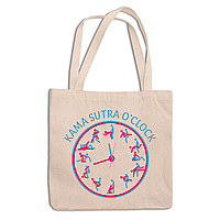 Еко-сумка, шопер, з оригінальним принтом "Kama sutra o'clock. Камасутра в годиннику" Push IT