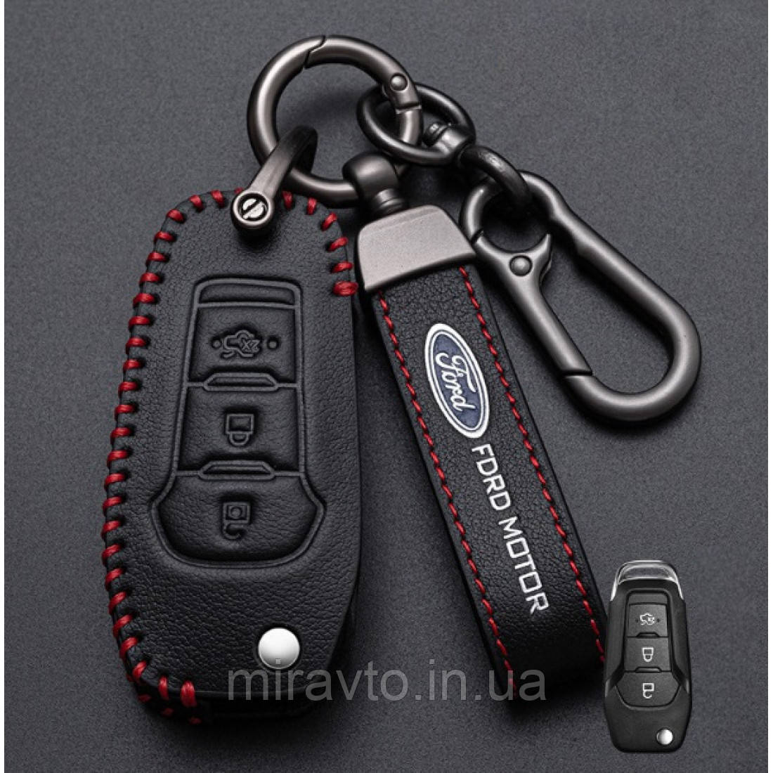 Чохол для автомобільних ключів Ford No4-3 Кнопки викидної Екошкіри