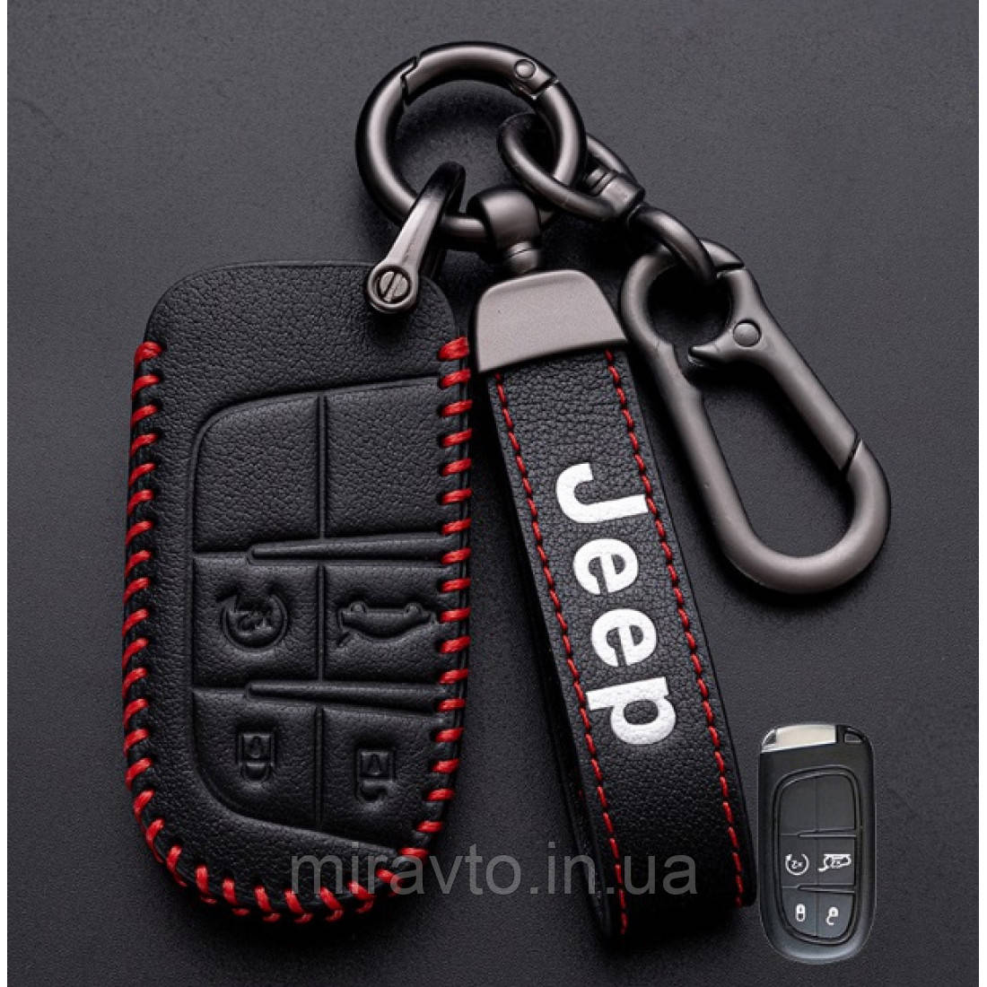 Чохол для автомобільних ключів Jeep No1-4 Кнопки Екошкіра