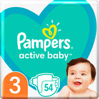Подгузники Pampers Active Baby Размер 3 (6-10 кг) 54 шт (8001090948977) мрія(М.Я)