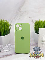 Чехол с закрытой камерой и низом на Айфон 15 Мятный / Silicone Case для iPhone 15 Mint