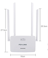 Вай-Фай роутер маршрутизатор Wi-Fi 300 Мбіт/с Pix-link LV-WR08 білого кольору роутер для дому mr