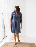 Туніка з рукавом і зав'язками для вагітних та годуючих Nicoletta розмір S (42-44) Синій, фото 3