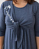Туніка з рукавом і зав'язками для вагітних та годуючих Nicoletta розмір S (42-44) Синій, фото 5