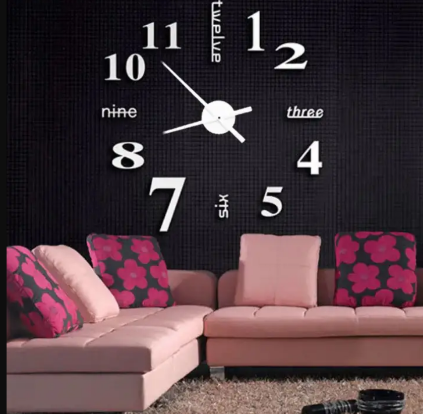 80-150 см, Великі сучасні годинники, 3d-годинники настінні великі, настінний стікер годинник, годинник для кімнати