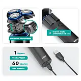 Електробритва для чоловіків роторна для вологого та сухого гоління водонепроникна VGR V-325, фото 4