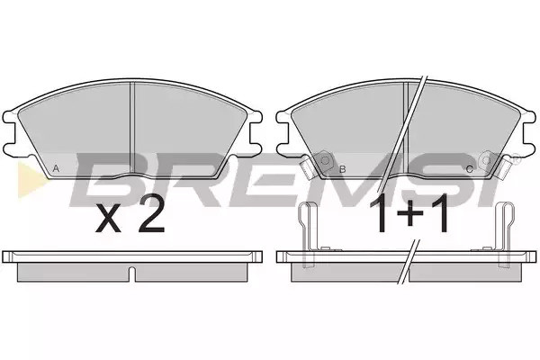 Колодки передние тормозные Hyundai Accent/Getz 94-10, Bremsi (BP2293) - фото 3 - id-p2092513230