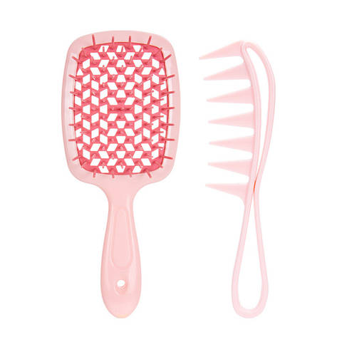 Набір для укладання волосся Hots Professioanl: щітка Superbrush & гребінець Akula Pastel Pink (HP86001P-PN), фото 1