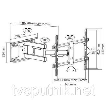 Кронштейн ITECHmount PTRB-77 (37 "-70"), фото 2