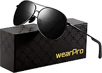 Сонцезахисні окуляри wearPro Polarised-Sunglasses-Mens-Womens-Pilot Sunglasses Unisex UV400 Protection Polaris