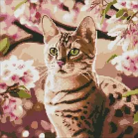Набор для творчества алмазная мозаика Котёнок в саду AMC7718 40х40см IDEYKA
