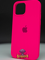 Чехол с закрытым низом на Айфон 15 Розовый - Фукси / Silicone Case для iPhone 15 Shiny Pink