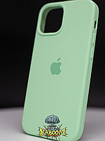 Чехол с закрытым низом на Айфон 15 Мятный / Silicone Case для iPhone 15 Spearmint