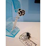 Ювелірний набір із оніксом. Срібло із золотом сережки та кільце, фото 4