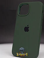 Чехол с закрытым низом на Айфон 15 Темно - Зеленый / Silicone Case для iPhone 15 Cyprus Green