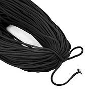 Шнур для шитья сумок, ХБ, чорный 5 мм*50 м
