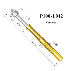 P100-LM2 пружинистий контакт Pogo Pin