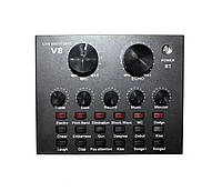 Зовнішній звуковий аудіоінтерфейс, аудіогарнітура для роботи зі звуком USB Singing Live Sound Card V8 7635