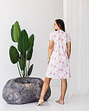 Нічна сорочка для вагітних та годуючих Nicoletta Квіточки розмір S (42-44) Рожевий, фото 2