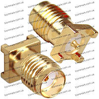 Гнездо SMA для поверхностного монтажа, "позолоченное", латунь