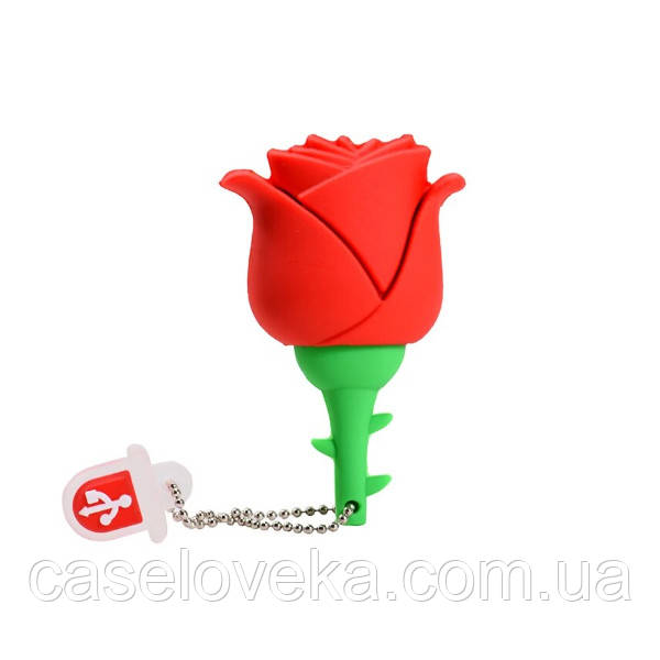 Флешка 16GB / 16ГБ USB 2.0 "Троянда Red"