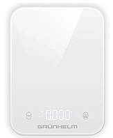 Ваги кухонні Grunhelm KES-035LW дисплей LED 5 кг Білі