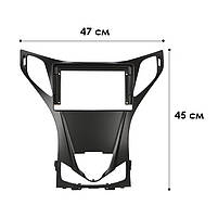 Перехідна рамка 9" Lesko для авто Hyundai Grandeur 2011-2016 (7677) (Black) Хюндай 3 шт., фото 3