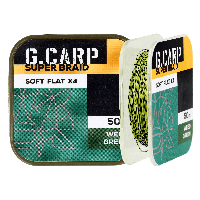 Поводочный материал GC G.Carp Super Braid Soft Flat X4 50м Weed Green