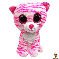 Детская мягкая игрушка котик, 23 см, от 3 лет, Bambi PL0662(Cat-WhitePink)