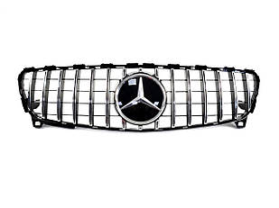 Решітка радіатора на Mercedes A-Class W176 2016-2018 року GT Panamericana (Чорна з хромомом)