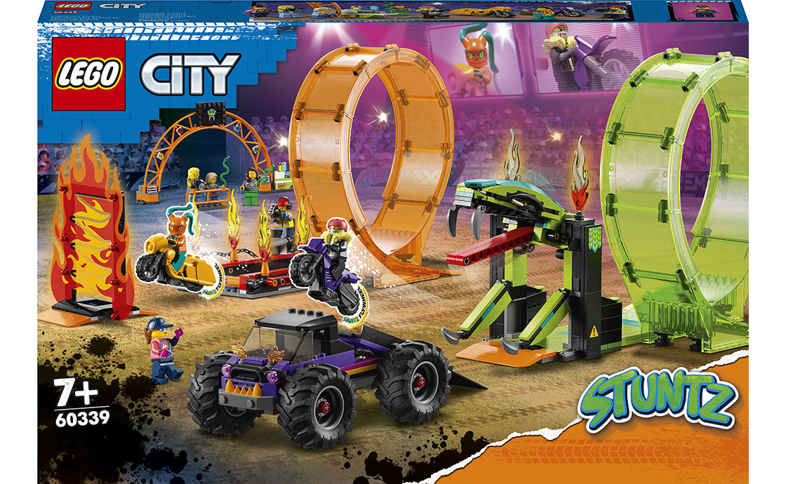 LEGO City Stuntz Подвійна петля каскадерської арени 598 деталей (60339)