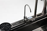 Кухонна мийка SMART & ART R003 7545BL PVD чорна "Водоспад", фото 4
