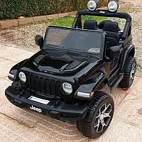 Детский двухместный электромобиль Джип машина 4WD M 4176EBLR-2 Jeep Wrangler / кожаное сидение / цвет черный