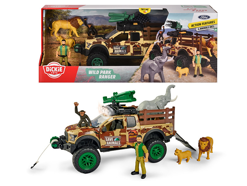 Ігровий набір Парк диких тварин Dickie Toys  Wild Park Ranger Set з позашлях. зі зв. та св.. еф., 5 фігурок, 25 см, 3+ 3837016