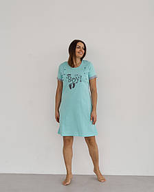 Нічна сорочка для вагітних та годуючих Nicoletta Boy розмір S (42-44) Зелений