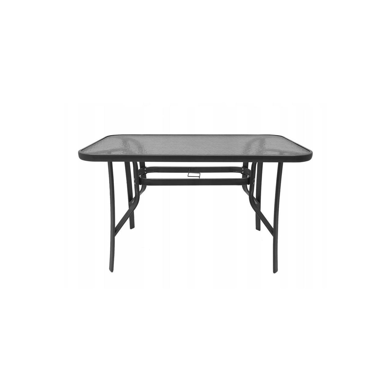 Садовый стол на 6 человек Kontrast Majorka 120X70 см прозрачный черный - фото 1 - id-p2092707546