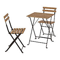 Стол+2 стула, набор мебели для улицы на открытом воздухе, черный акация IKEA TARNO