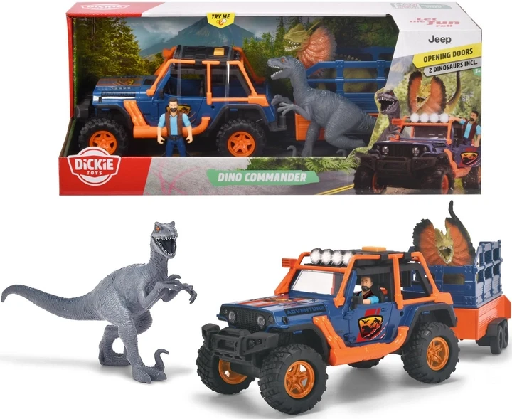 Ігровий набір Dickie Toys Наглядач динозаврів з джипом 40 см, 2 динозаврами та фігуркою (3837024)