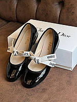 Женские балетки Dior (текстиль) Черный, 37