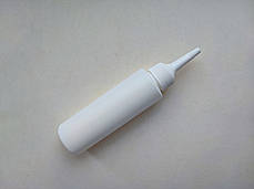 100 мл/24мм флакон ЦИЛІНДР білий Поліетилен HDPE з білим довгим носиком 24мм, закруткою пластиковою для клея, суміші, фото 2